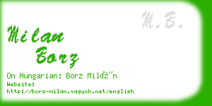 milan borz business card